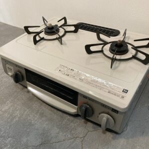 リンナイ 2口ガスコンロ LPガス 2019年製 RTE564BE 中古品販売