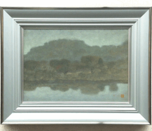 高山辰雄 「川の朝」 東美鑑定付 日本画10号