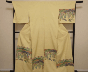 本場琉球紅型 紬地付下げ ツバメ文様