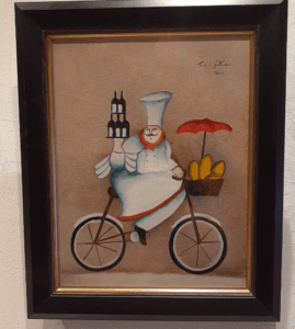 藤田嗣治 パン屋 油彩画