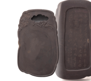 端渓硯 老坑 唐木天地蓋付