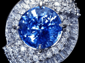 Pt900 天然非加熱ブルーサファイア リング 7.654ct