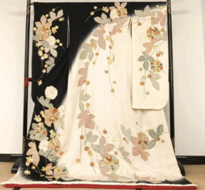 お引き摺り 振袖 駒刺繍 枝垂れ菊 暈し染め