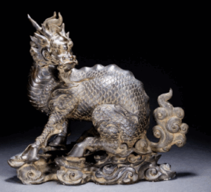 唐銅 麒麟置物 中国伝来