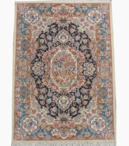 ペルシャ絨毯 イラン イスファハン産 ウール＆シルク 手織り 188×128cm