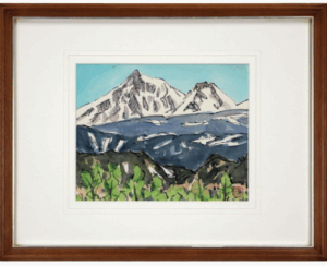 坂本直行 水彩画「清川より黒岳と桂月岳」