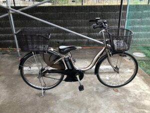 ヤマハ パスナチュラ 26インチ 電動アシスト自転車 リアカゴ付き 茶色