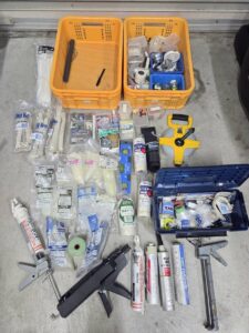 工具 道具 セット まとめて 大量 エアコン用具 シリコーン 結束バンド ビス メジャー