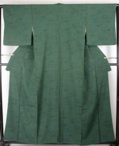 『国宝平等院梵鐘』草木染　ちりめん小紋