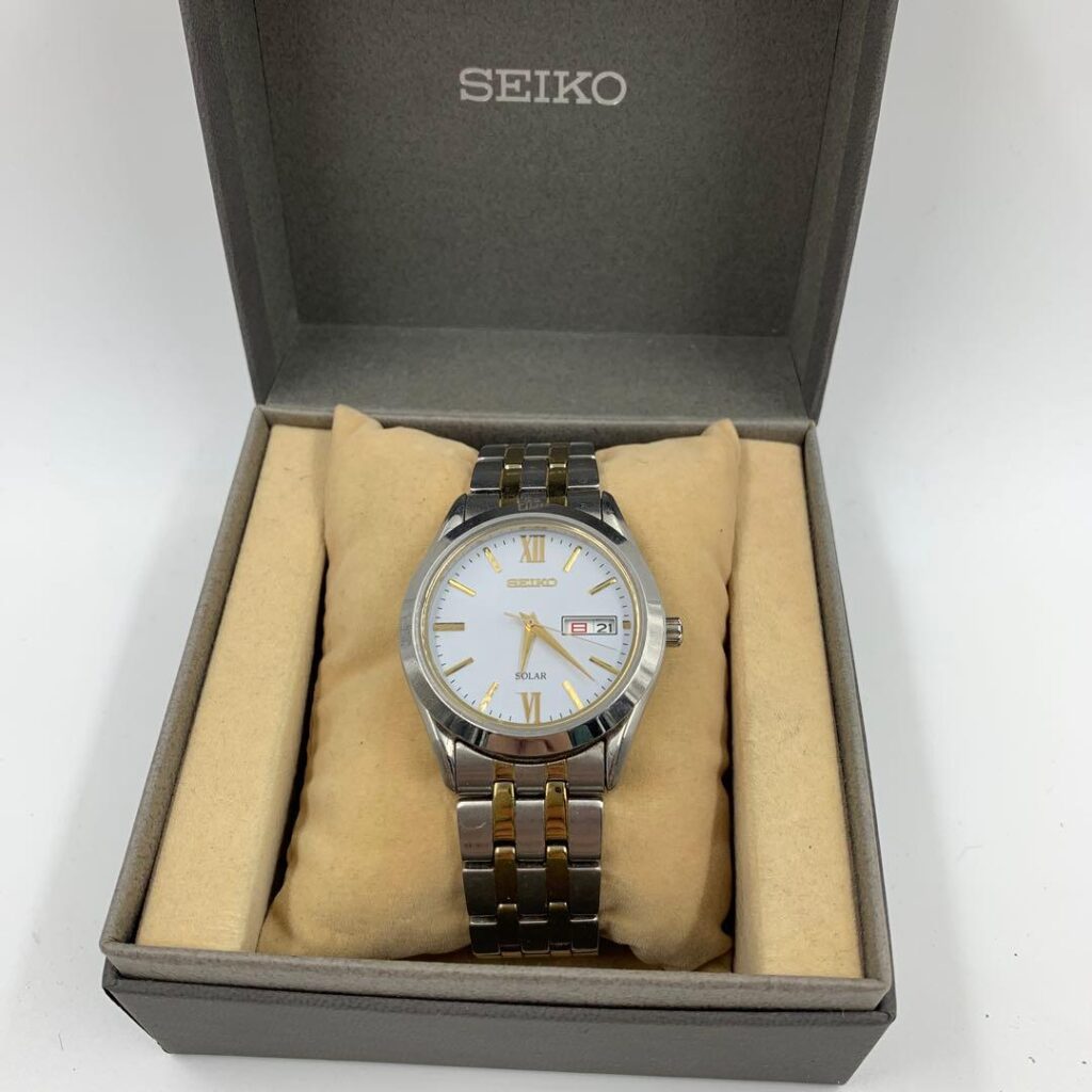 SEIKO SOLAR 腕時計 ホワイト/シルバー/ゴールド