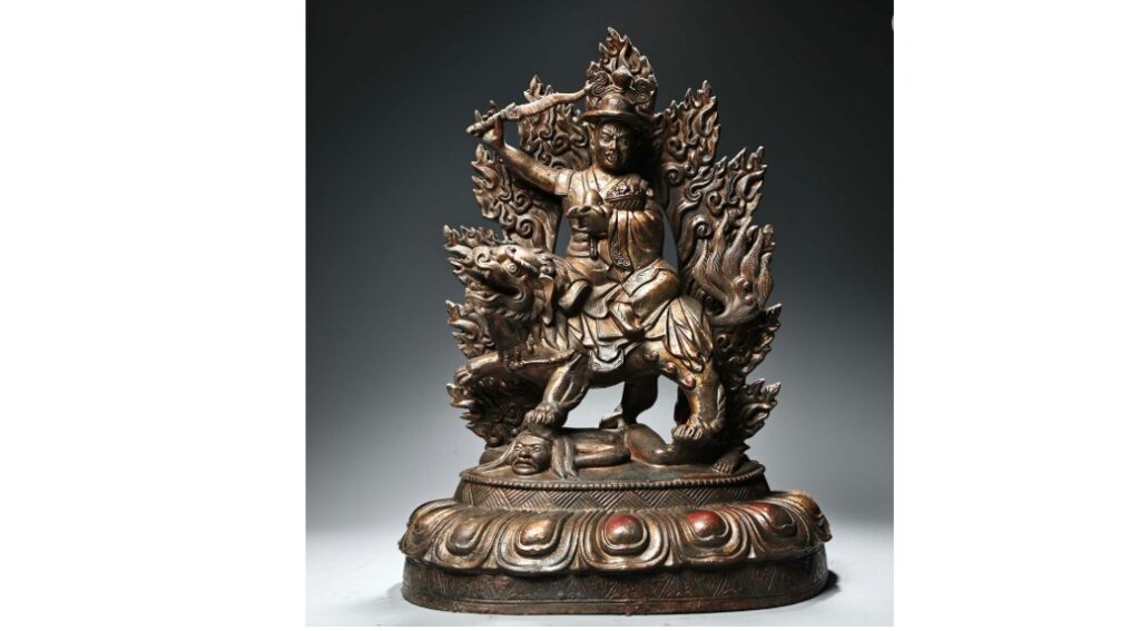 高浮彫鏨刻塗金仏像