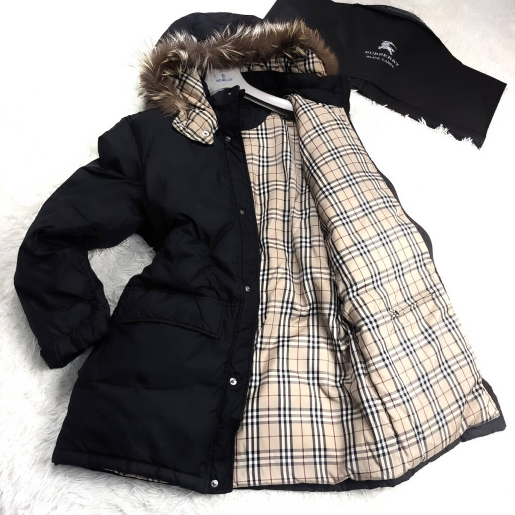 BURBERRY BLACK LABEL フォックスファーフードダウンコート