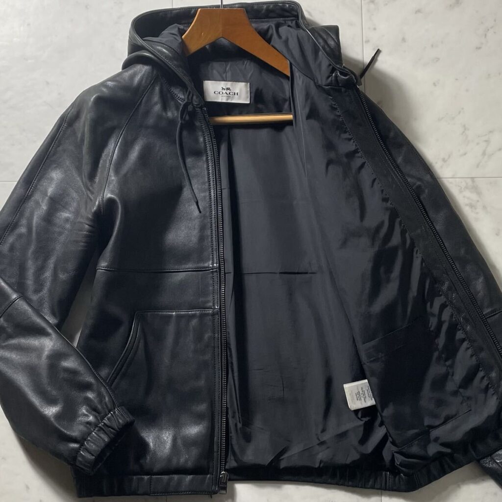 COACH ラムレザー ジップパーカー ジャケット