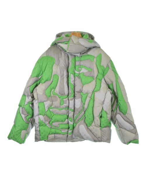 LOUIS VUITTON メンズ ダウンジャケット グレーx緑