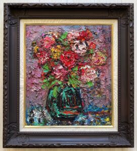 真作 森田茂 油彩10号 薔薇