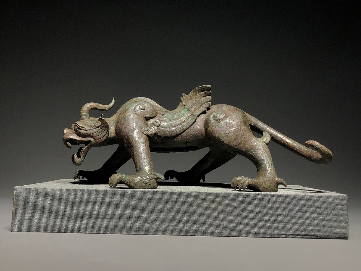 戦国時代 青銅器 饕餮獣紋置物