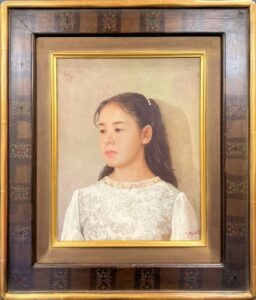 真作保証 藤井勉 油彩画３号 「少女像」