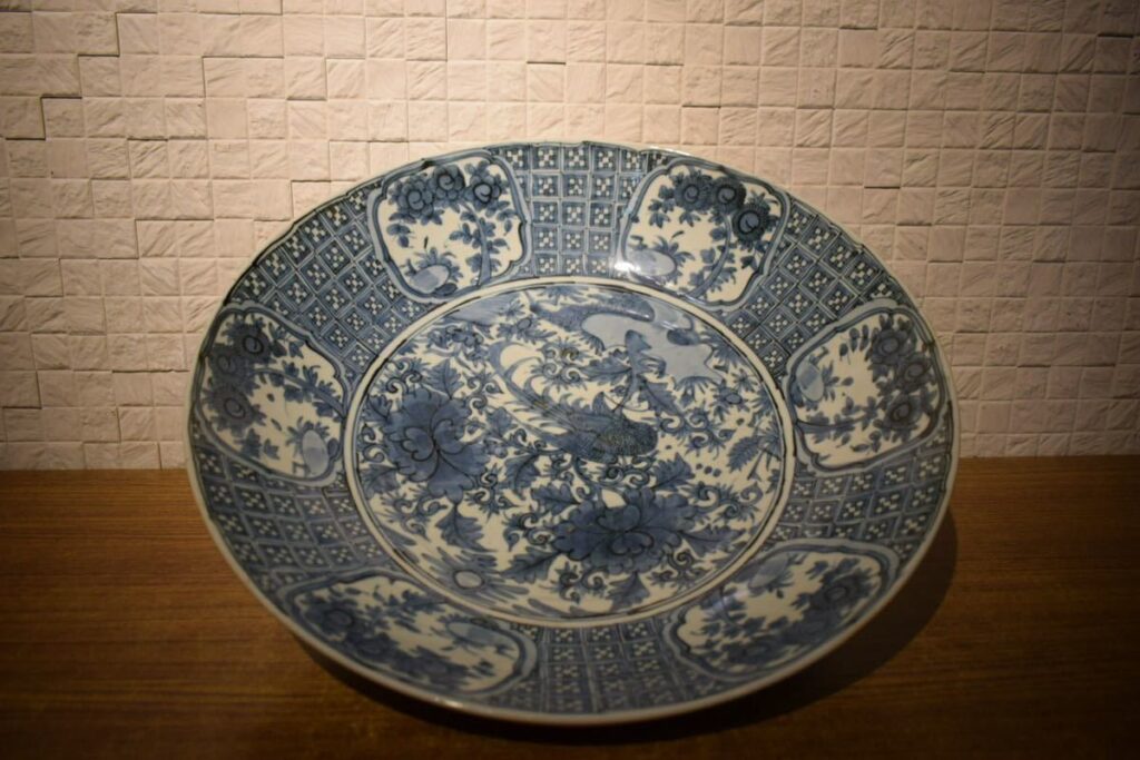 呉須染付大皿 朝鮮美術 骨董品 直径47cm