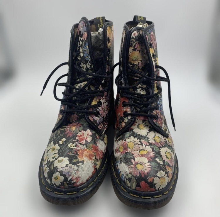 Dr.Martin 花柄レザー ハイカットブーツ 中古品販売