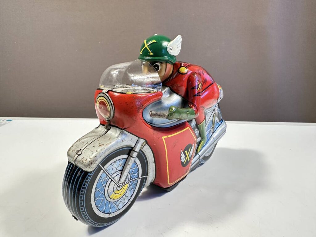 ATC アサヒ玩具 ブリキ ビックX バイク+ライダー 日本製