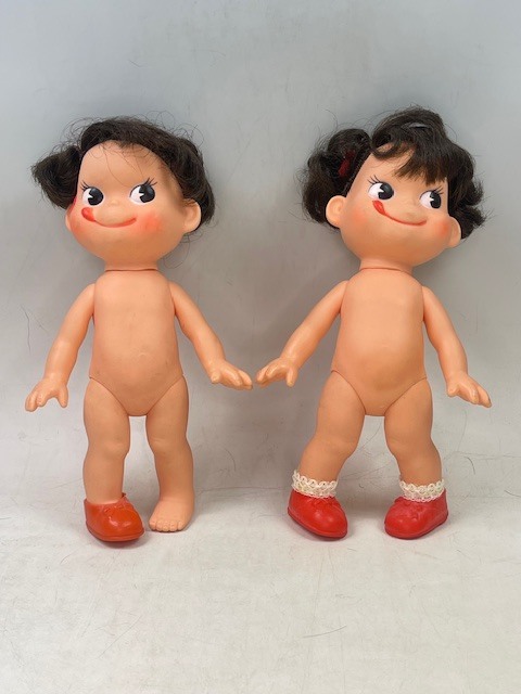 不二家 きせかえペコちゃん ソフビ人形 昭和レトロ 22cm 2体