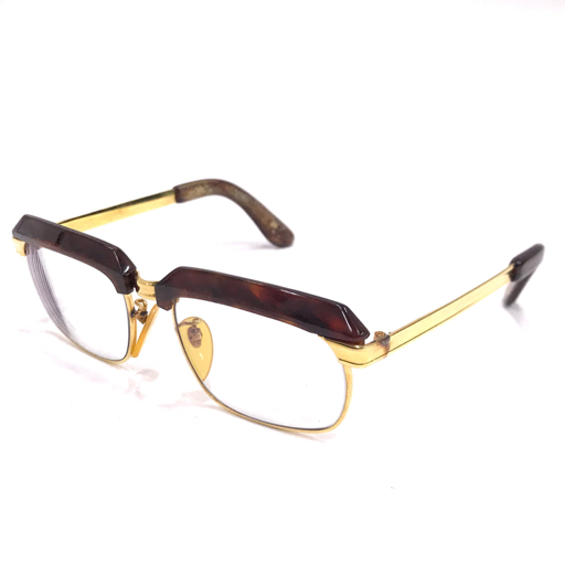 K18 べっ甲 度入り 眼鏡 52□18