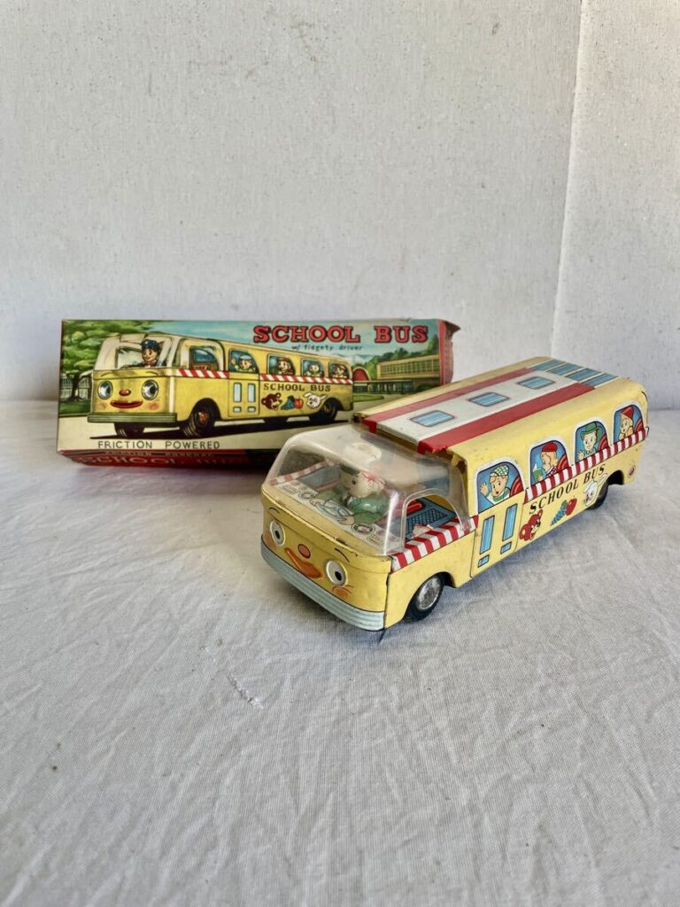 米澤玩具 ブリキ スクールバス 昭和レトロ ミニカー