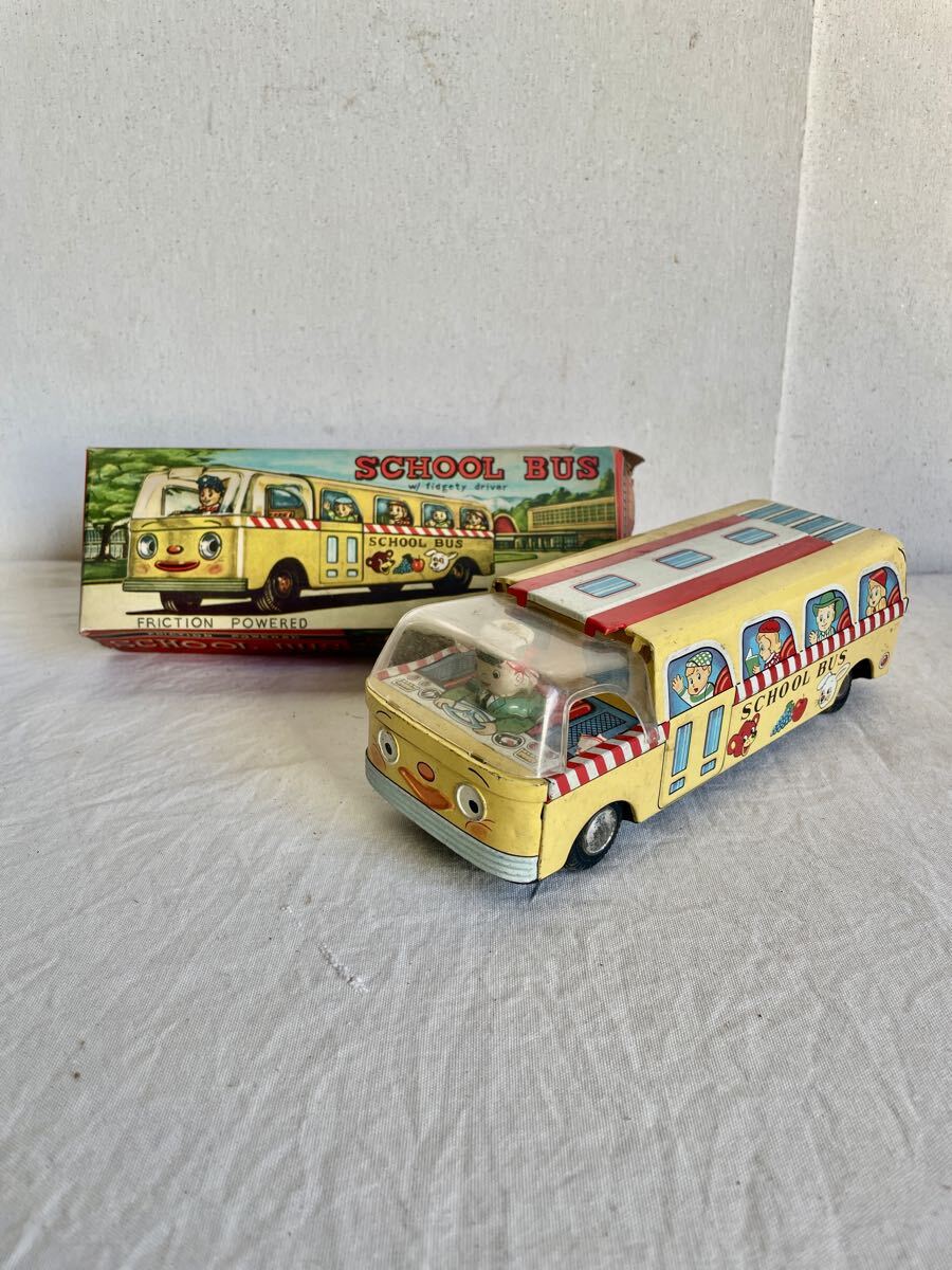 米澤玩具 ブリキ スクールバス 昭和レトロ ミニカー