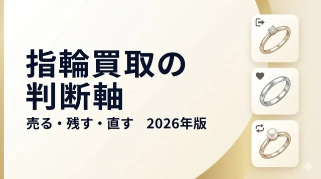指輪買取2026｜売る・残す・直すの判断軸を解説