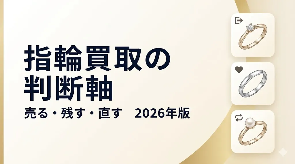 指輪買取2026|売る・残す・直すの判断軸を解説