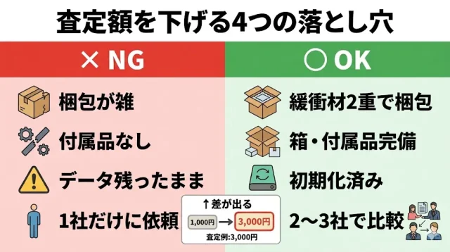 査定額を下げる4つの落とし穴