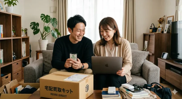 宅配買取を安心して利用している夫婦