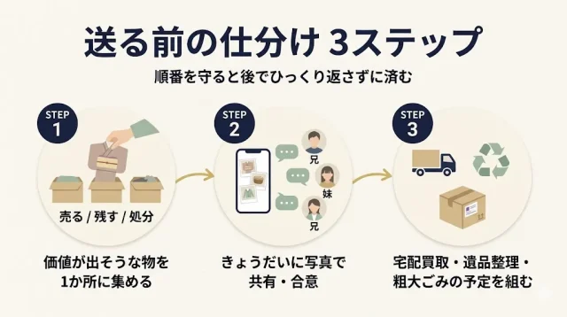 送る前の仕分け 3ステップ