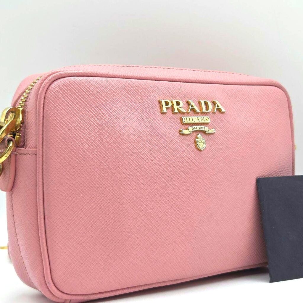 PRADA プラダ サフィアーノレザー ショルダーバッグ ピンク