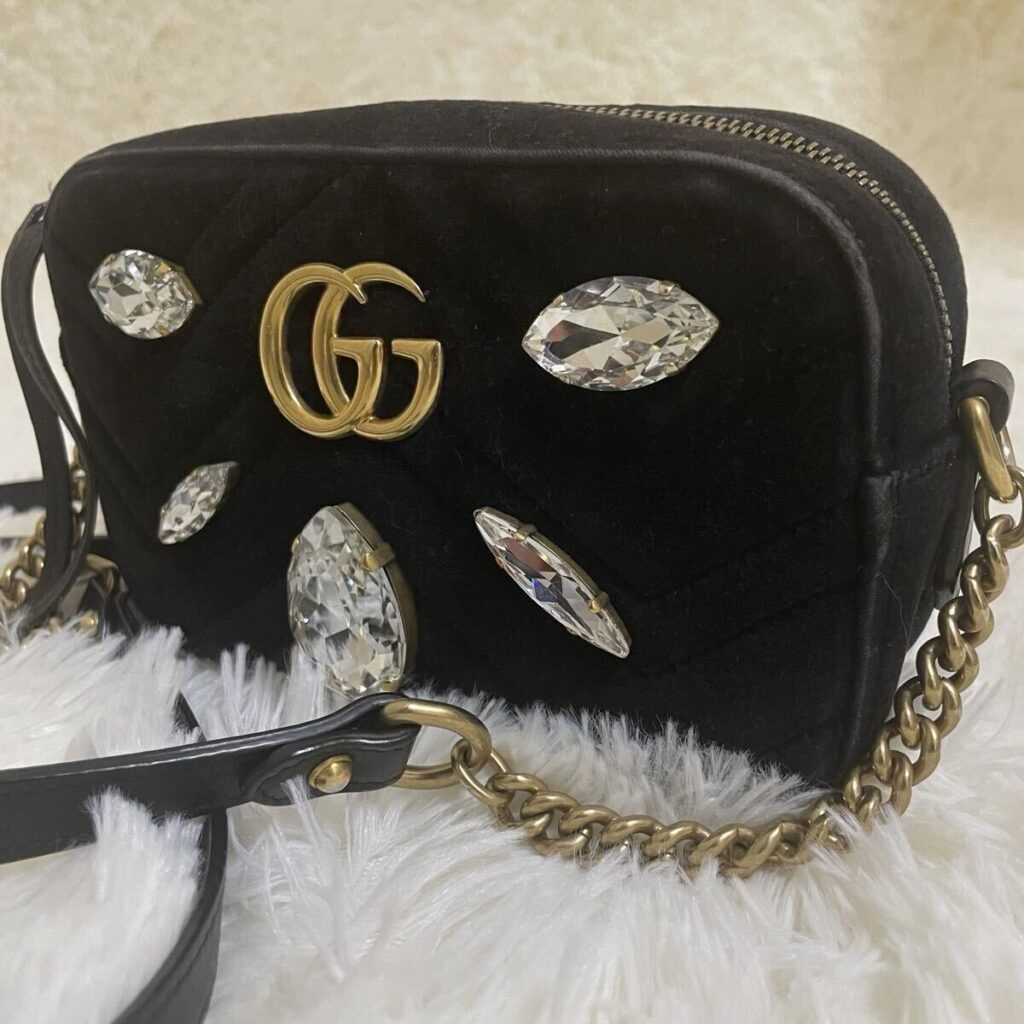 GUCCI グッチ GGマーモント キルティング チェーンショルダーバッグ