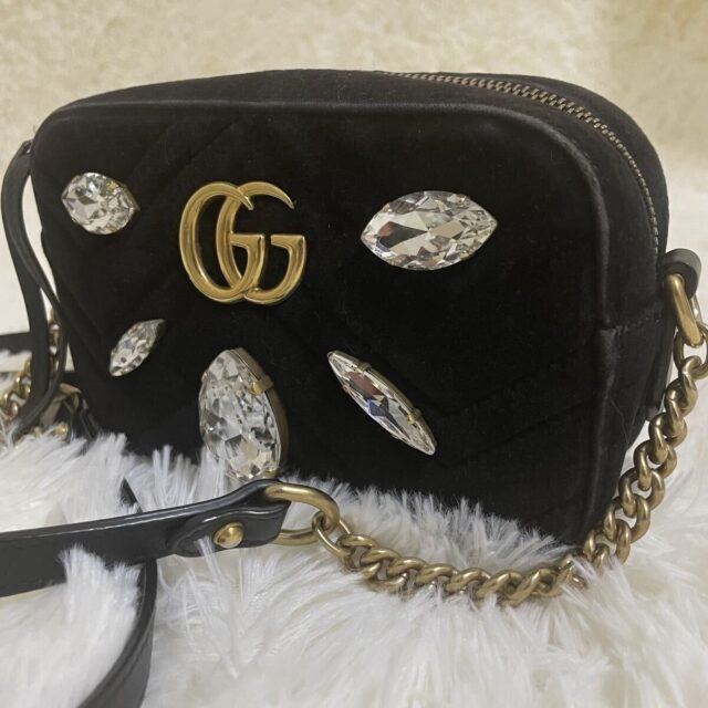 GUCCI グッチ GGマーモント キルティング チェーンショルダーバッグ