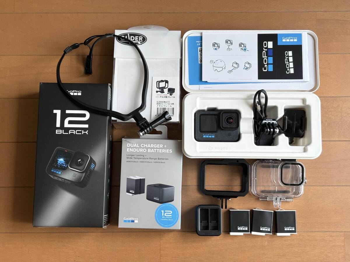 GoPro HERO12 Black 純正バッテリー3個 充電器 アルミケース付き