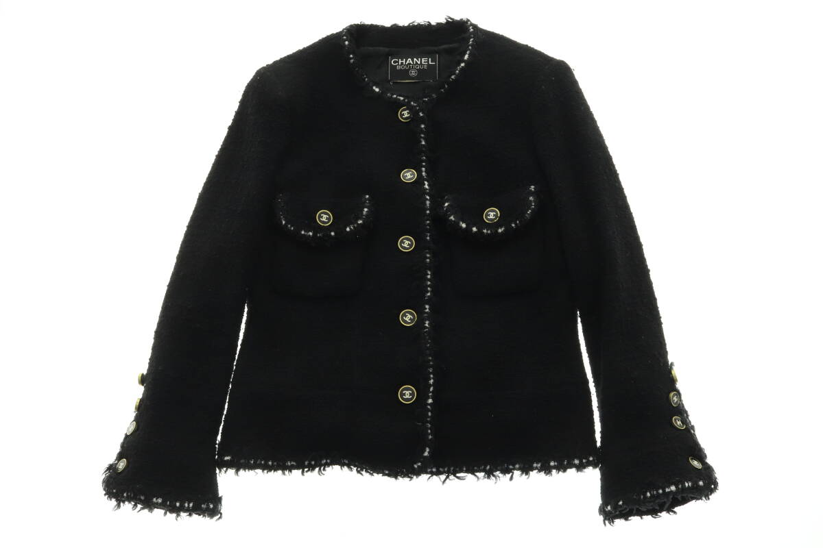 CHANEL シャネル ツイード ジャケット ココマーク ブラック