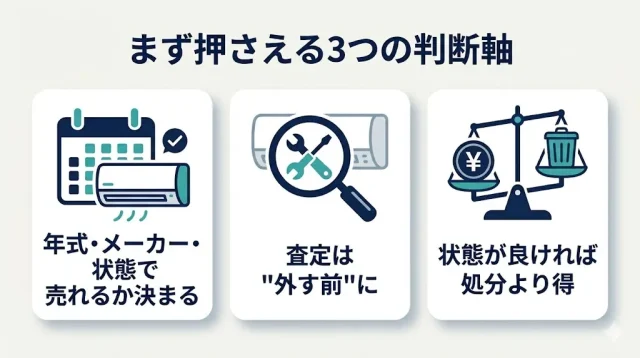 エアコン買取は「取り外す前」が結論