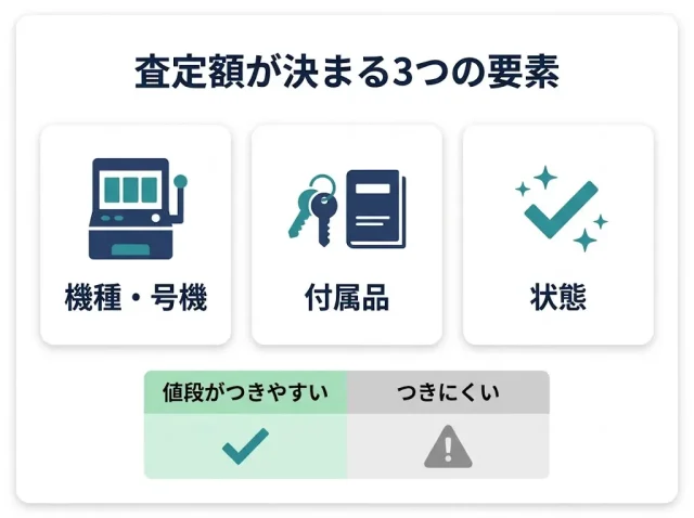 「機種・付属品・状態」で査定額が決まる