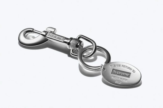 Supreme Tiffany&Co Return to Tiffany Oval Tag Keyring Silver