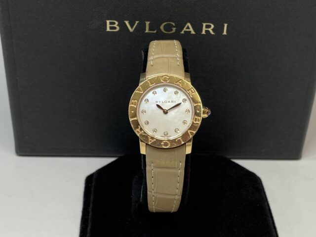 BVLGARI ブルガリ K18PG 12Pダイヤ クォーツ腕時計 BBLP26WGL/12