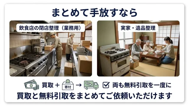 飲食店の閉店・実家の片付けでまとめて手放すケース
