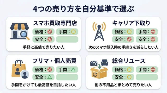 4つの売り方を「自分基準」で比較