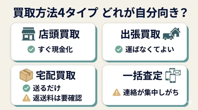 買取方法4タイプを比較