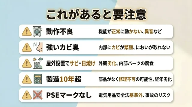 値段がつかない・買取不可になるドラム式の条件