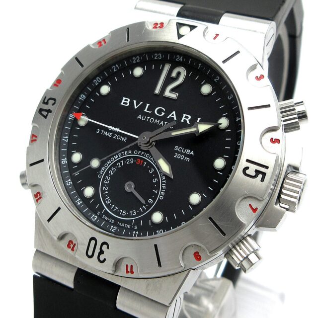 BVLGARI ディアゴノ スクーバ GMT オートマチック メンズ腕時計