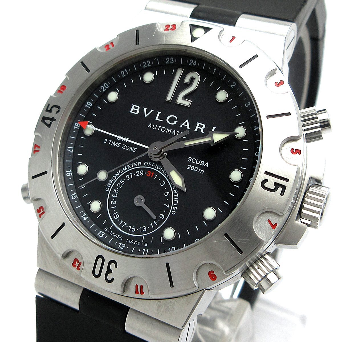 BVLGARI ディアゴノ スクーバ GMT オートマチック メンズ腕時計
