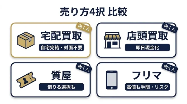 宅配／店頭／質屋／フリマ、自分はどれ？