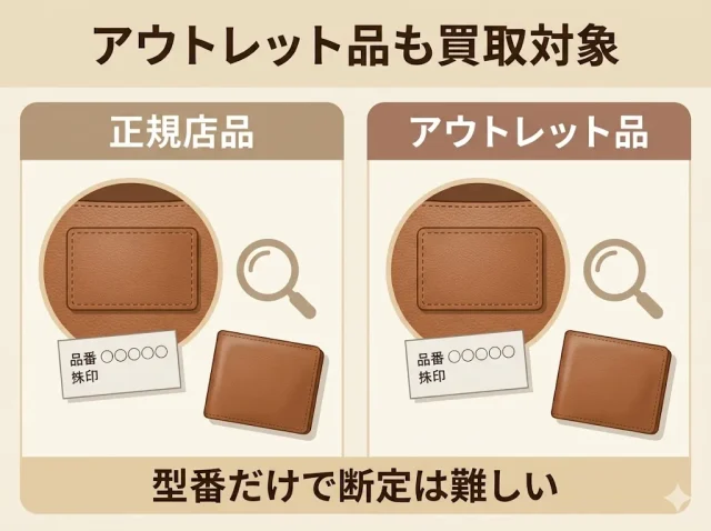 正規品とアウトレット品の違いがわかる画像